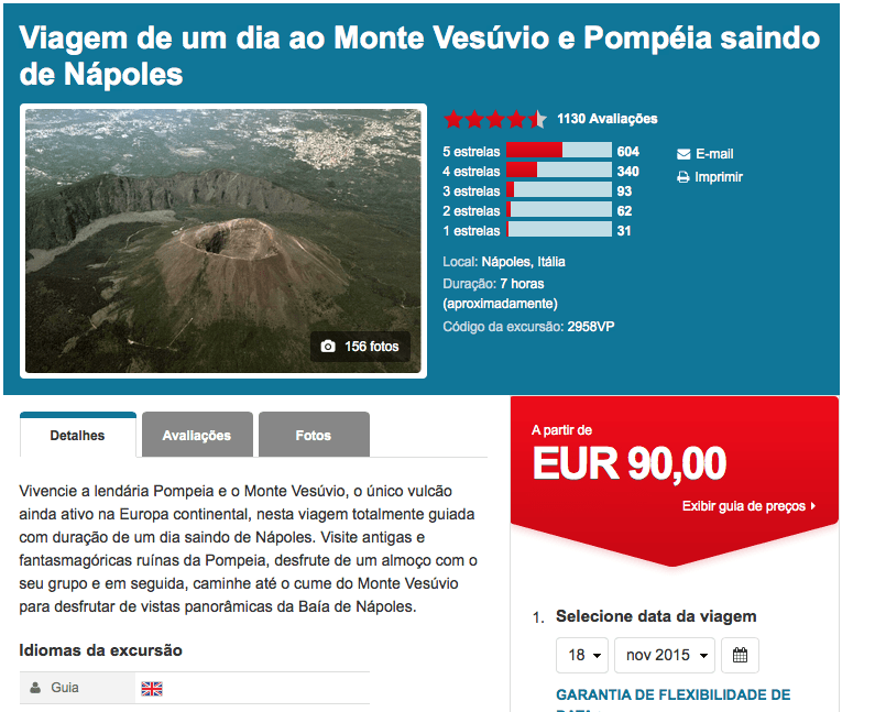 excursao para pompeia