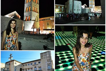 cidade de zadar na croácia com ilhas e orgao gigante tocado pelas ondas do mar