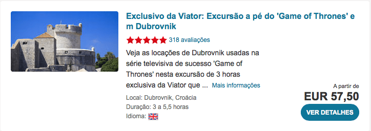 excursao game of thrones croacia