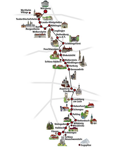 mapa rota romântica