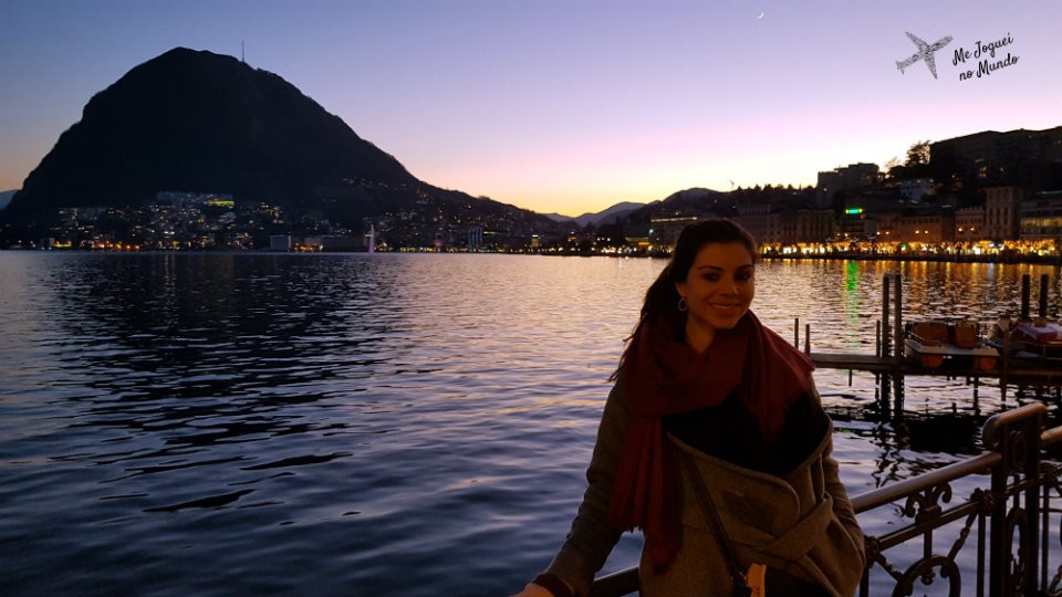 pôr do sol em lugano