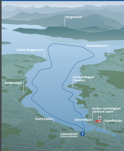 rota passeio de barco em lucerne de 1 hora