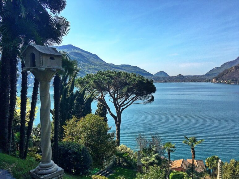 vista do lago de lugano do parco scherrer