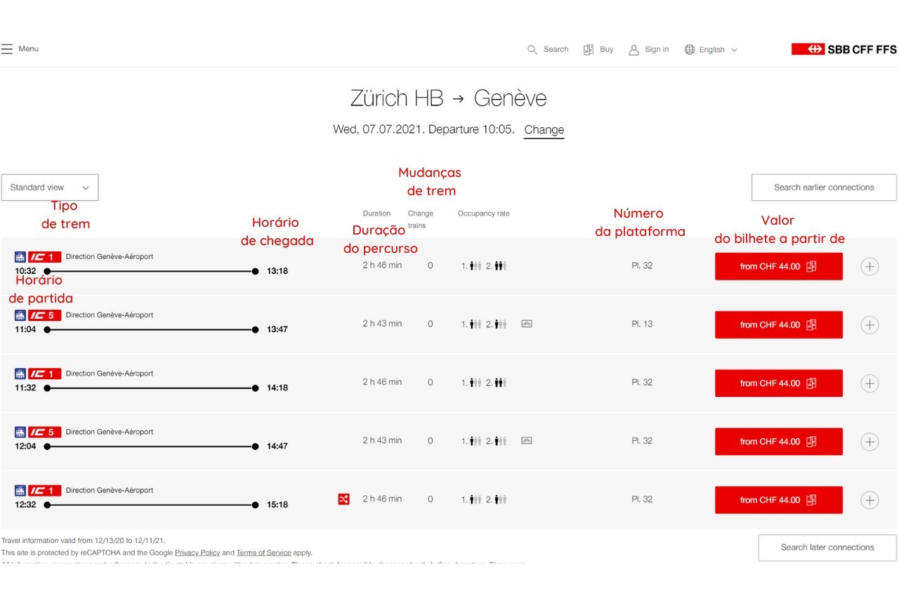 como comprar  online bilhetes de trem na suiça