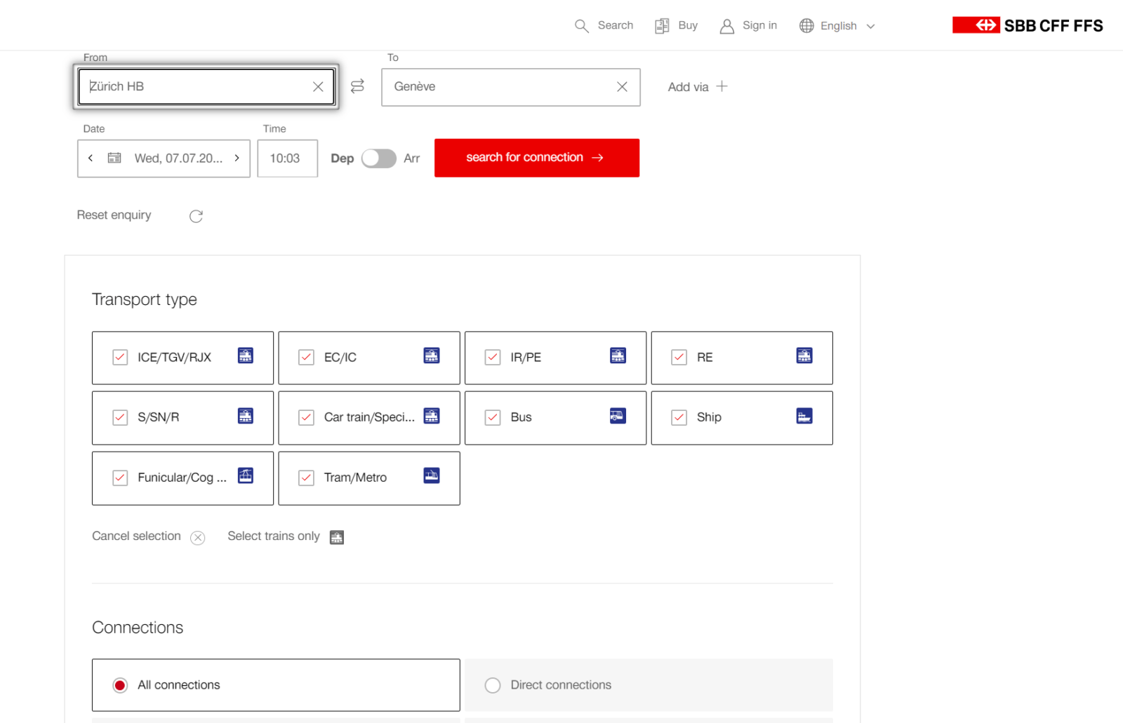 como usar site sbb suiça