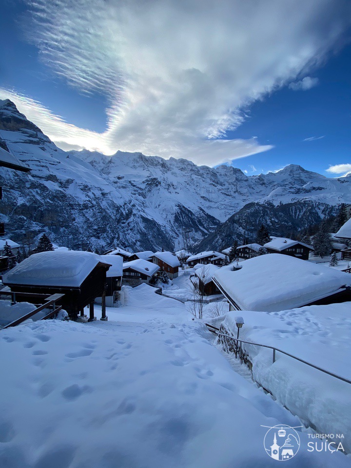 vilas suíças no inverno Mürren