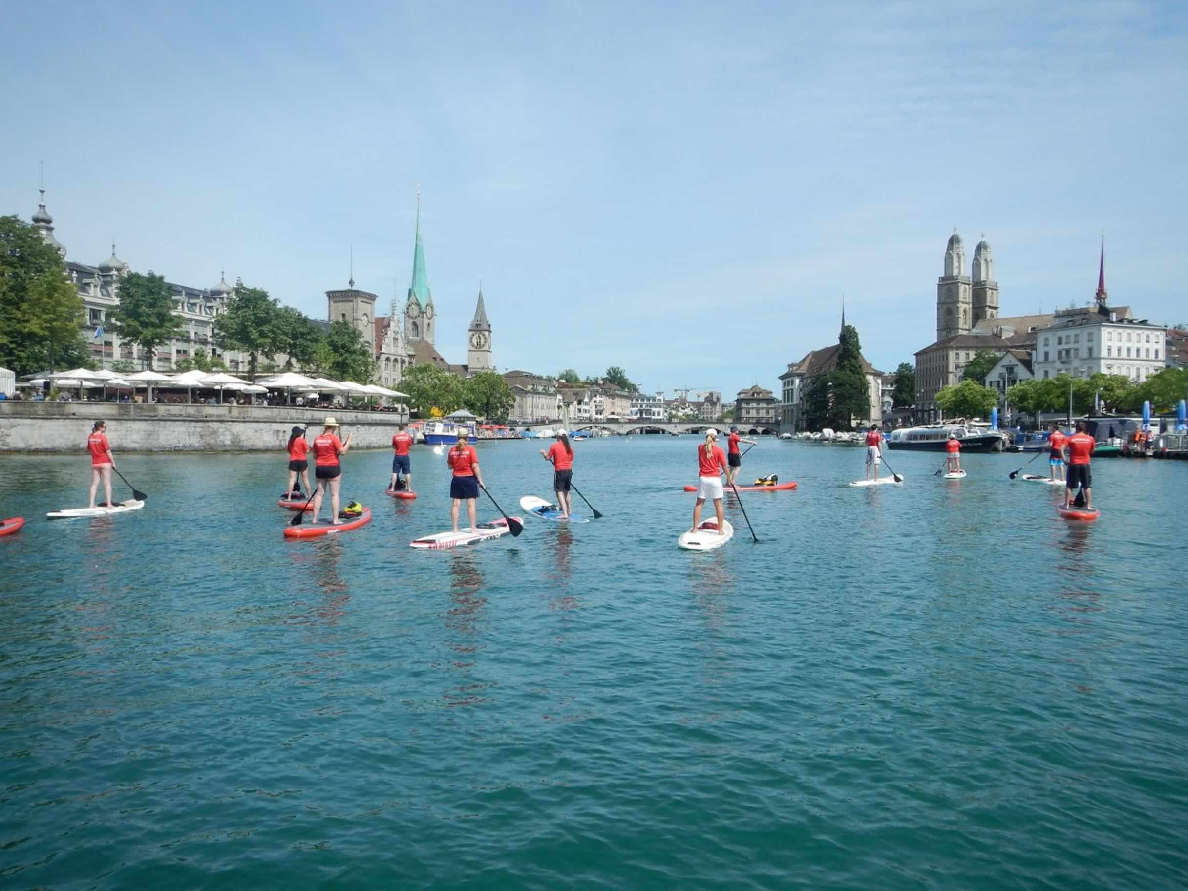 stand up paddle em zurique no verão